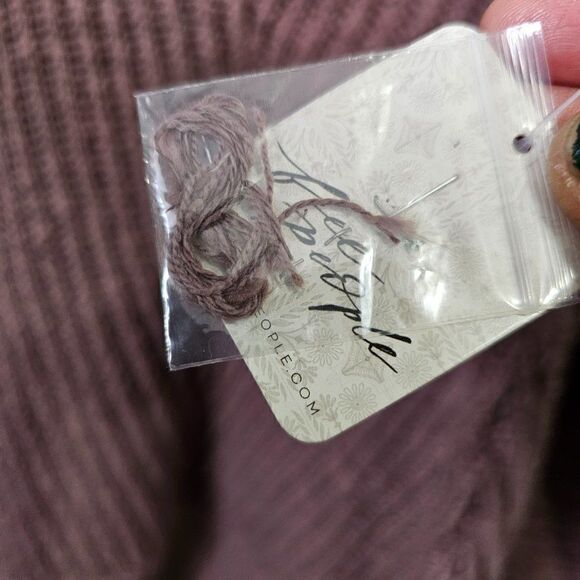 NWT FREE PEOPLE COCOA / MAR DEEP V NECK LONG JUMPER SWEATER SIZE SMALL - Picture 16 of 16